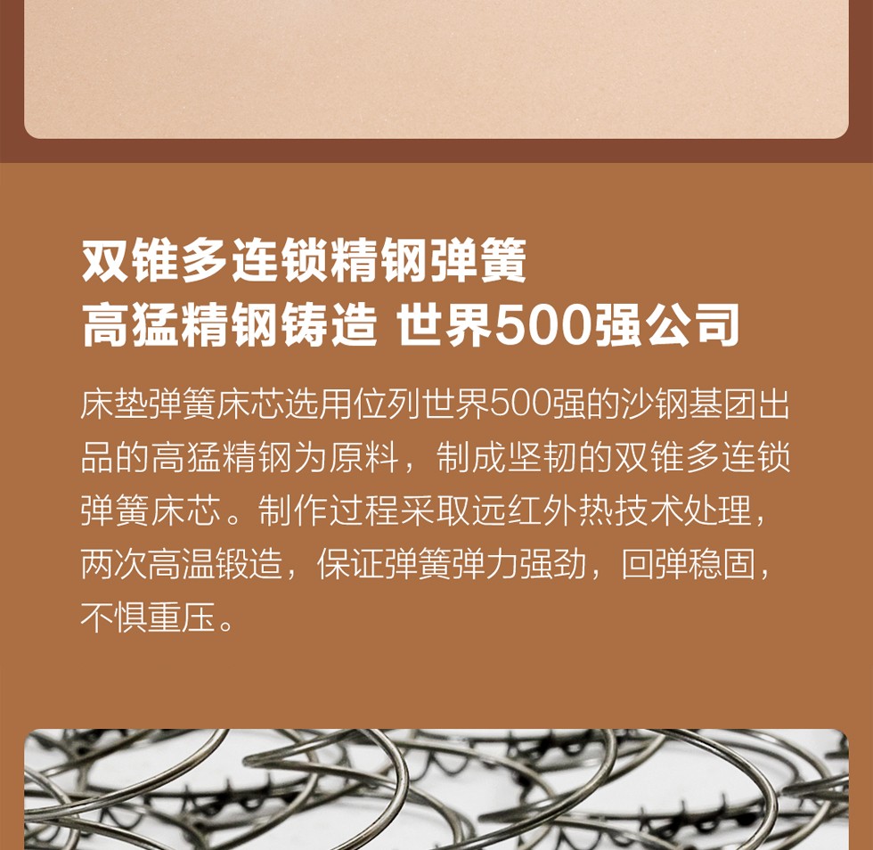 8m 天然乳胶邦尼尔弹簧床垫 21cm厚护脊床垫 布拉格灰 1500*2000