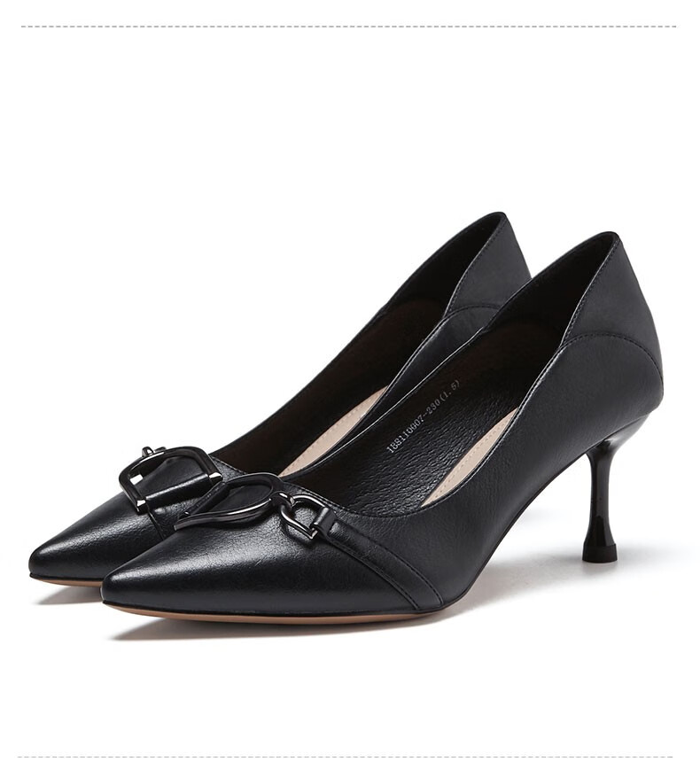 戈美其2020春季新款浅口尖头单鞋女细跟高跟通勤正装职业工作鞋女