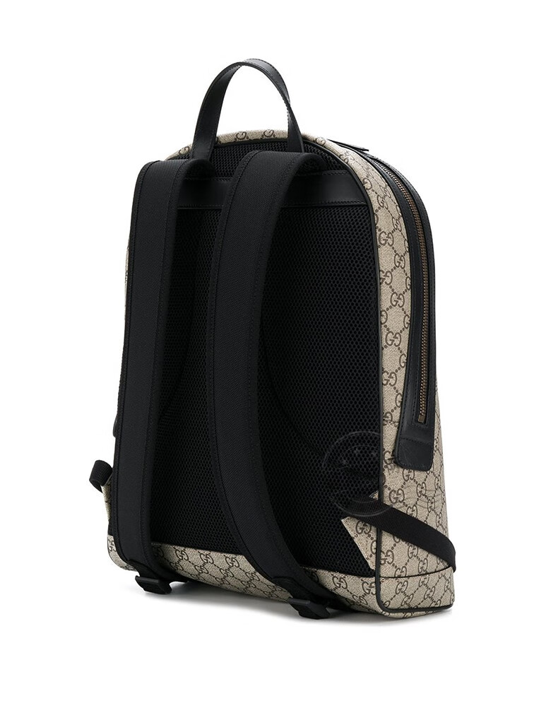 gucci古驰男包虎头印花帆布双肩背包4195849hxat8666棕色