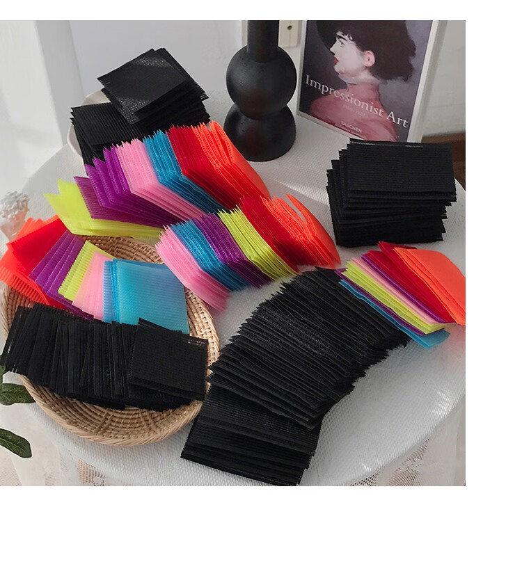 简约黑色刘海魔法贴网红碎发整理神器头发粘贴魔术贴彩色发帖发粘彩色