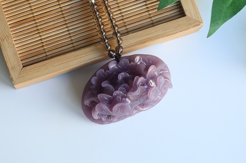 新疆阿勒泰/紫色/丁香紫玉/花开富贵/吊坠/毛衣链