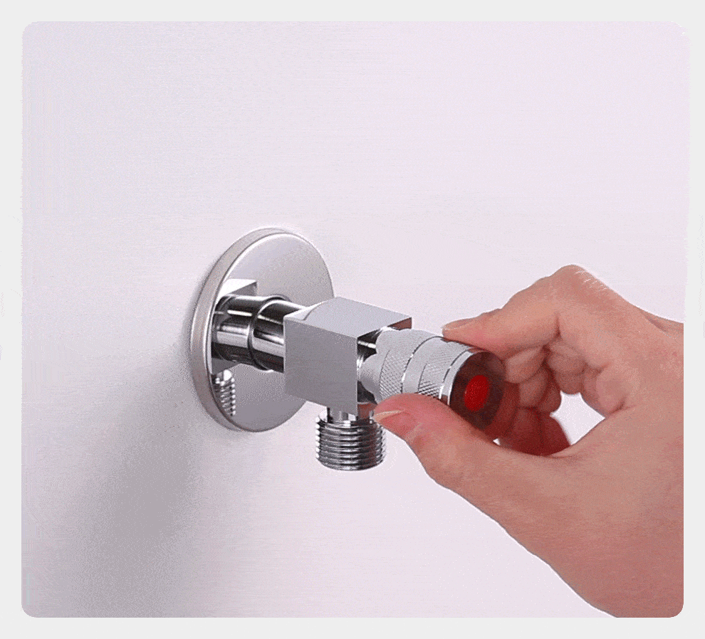 潜水艇(submarine)角阀冷热区分慢开截止式三角阀铜材质4分进出水八字