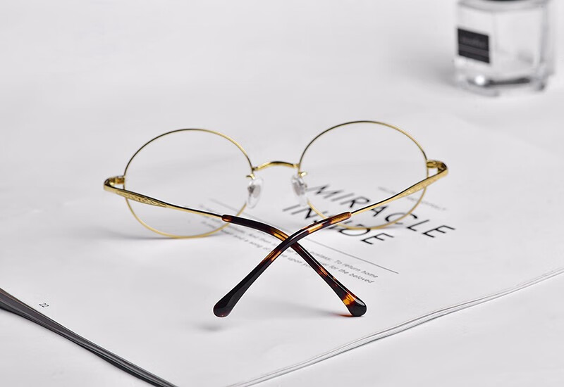 棱角dhshitou天然水晶眼镜石头镜太阳镜椭圆形男女款全框白水晶金框v2