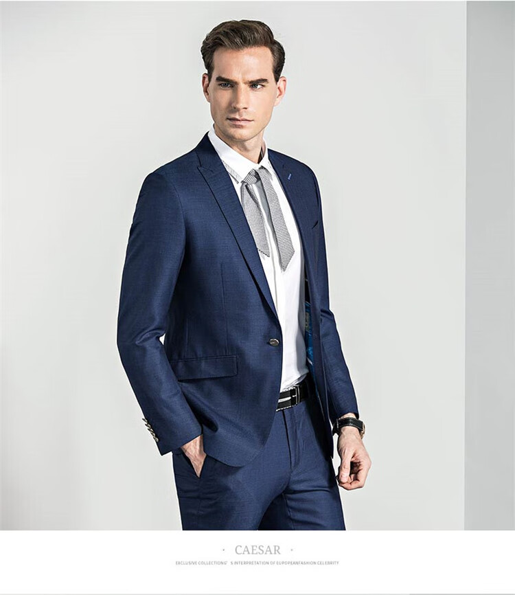 凯撒大帝caesar 2018春季节新款商务休闲青年小肌理套西西装领上衣