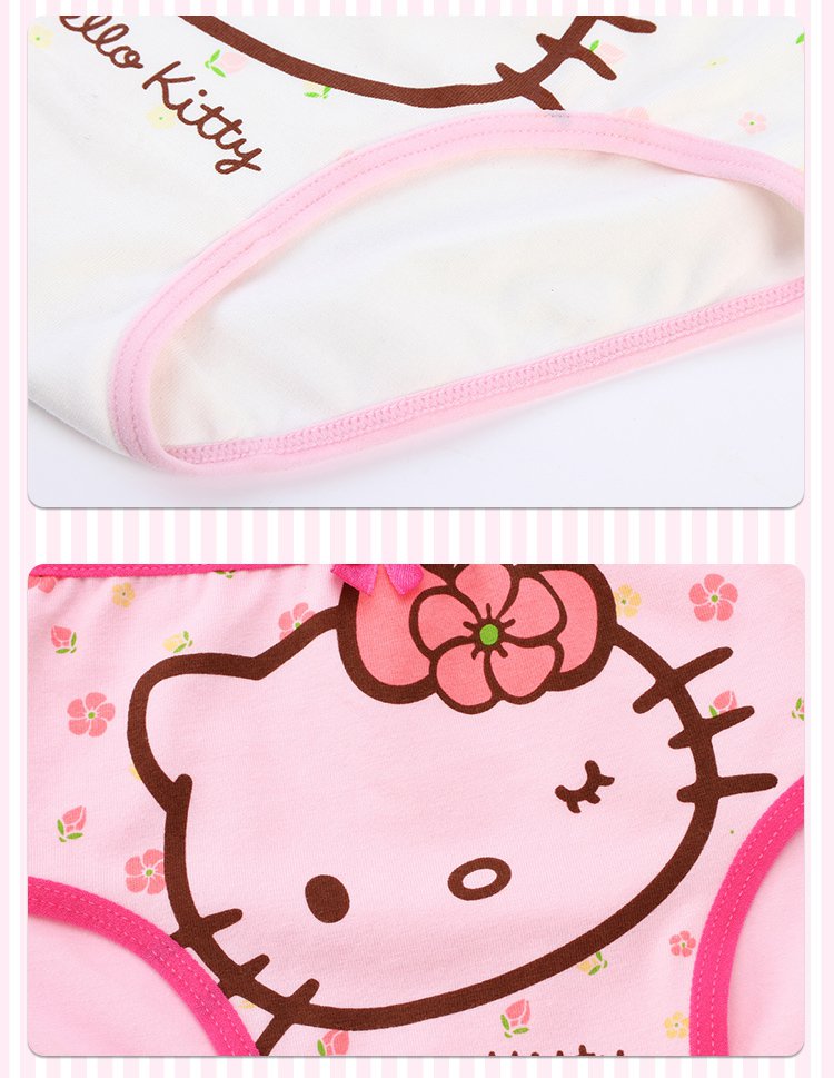 hello kitty 女童内裤宝宝三角棉质内裤(2条装) 粉/白色 160