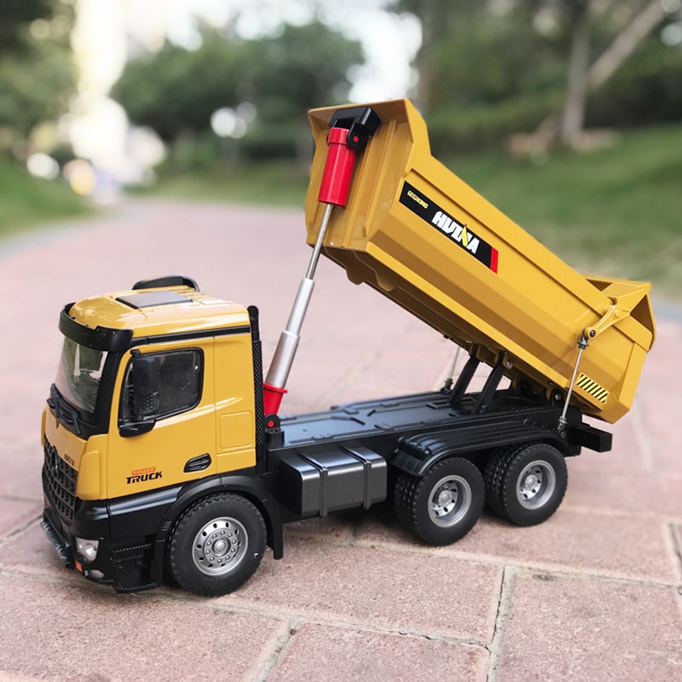 卡车 遥控合金工程车 1:14电动rc遥控大号重型土方翻斗车模型男孩玩具