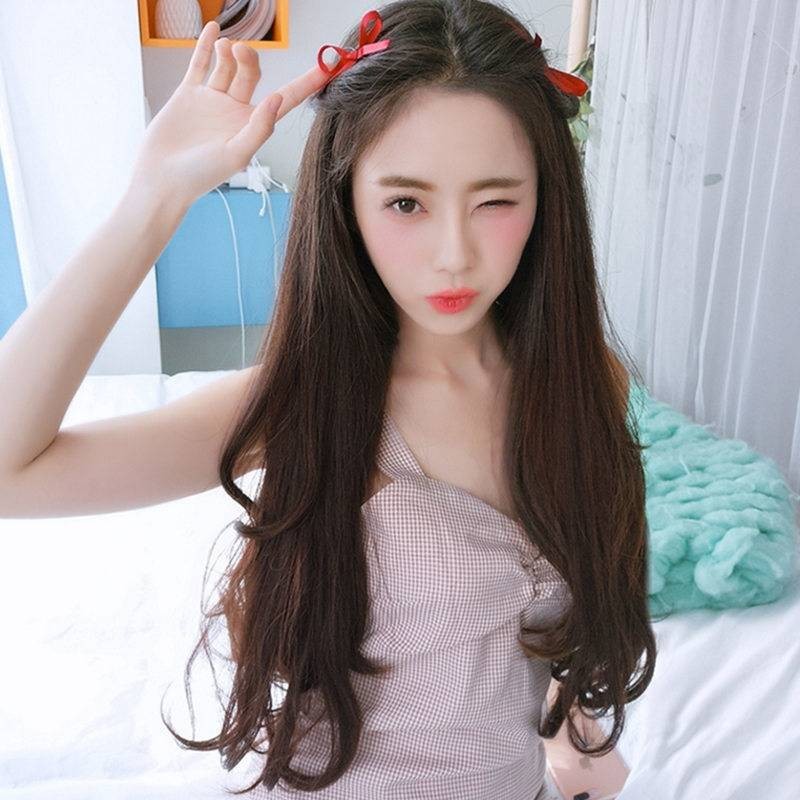 韩版假发女长卷发大波浪玉米卷长发u型半头套马尾垫发隐形接发补发
