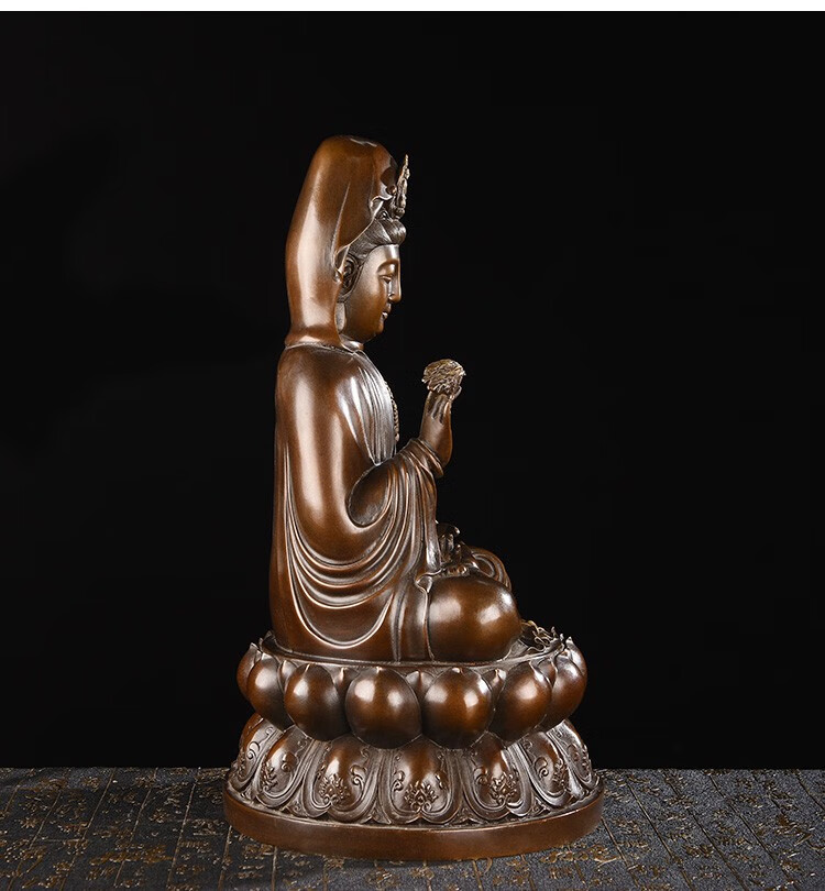 庙堂工艺品  品牌: 忠狮(zhongshi) 商品名称:忠狮 纯铜观音菩萨神像