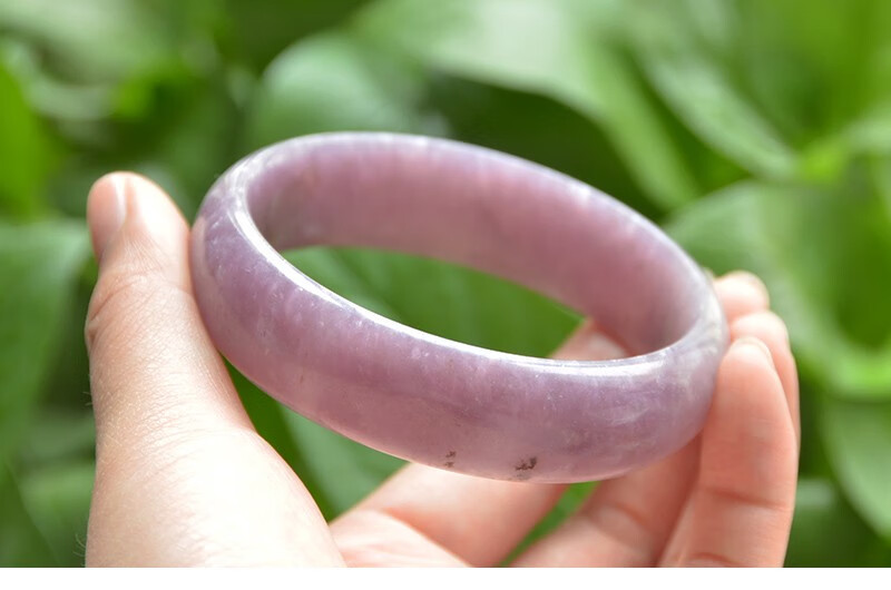 新疆阿勒泰可可托海天然丁香紫玉手镯子草花玉6162