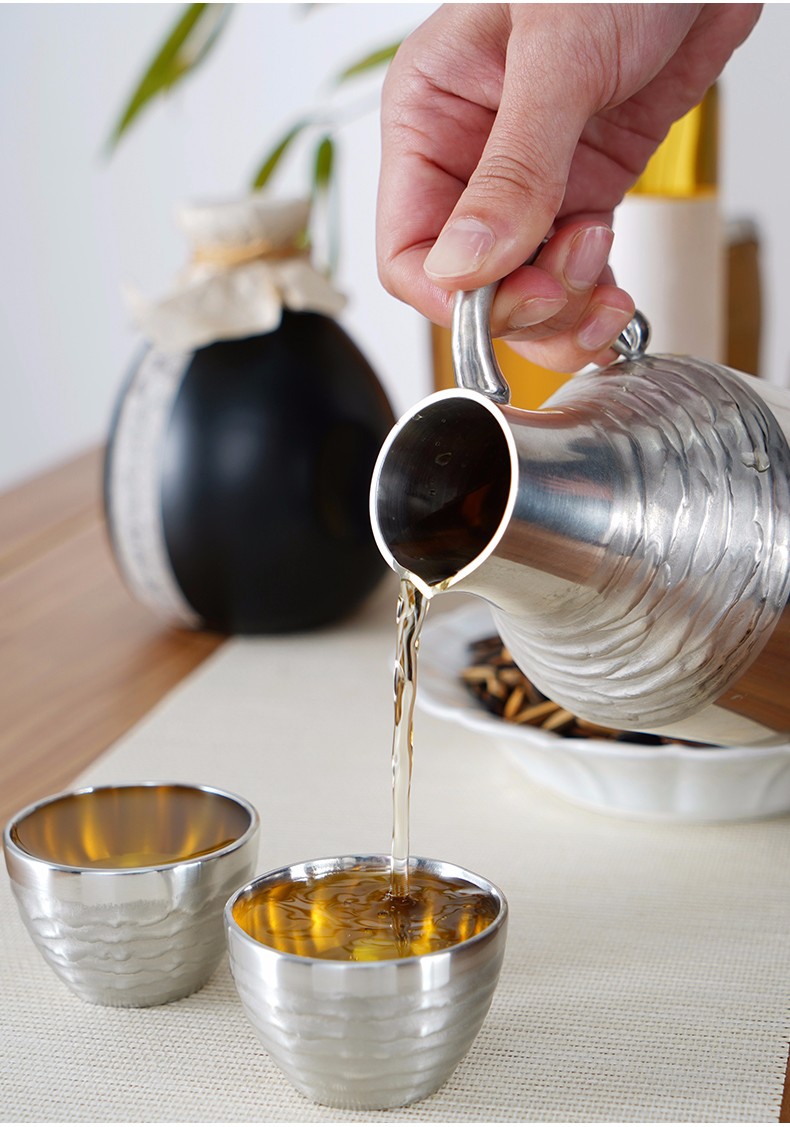 斑锡龙纯锡纯手工白酒分酒器分酒壶装酒壶家用中式仿古创意酒千岁酒