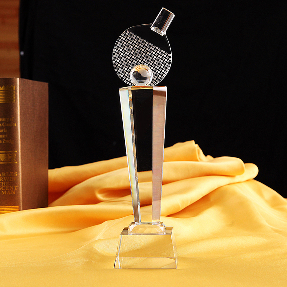 若相惜 水晶奖杯 奖品 定制乒乓球比赛奖杯 免费刻字 体育运动会比赛