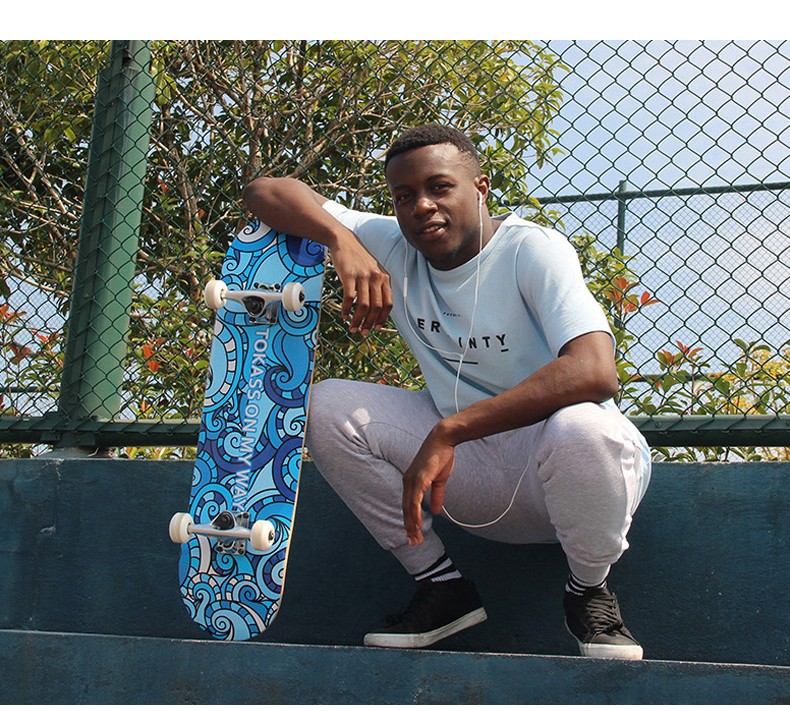 tokass 滑板成人双翘板初学者专业板入门滑板儿童四轮短板闪光刷街