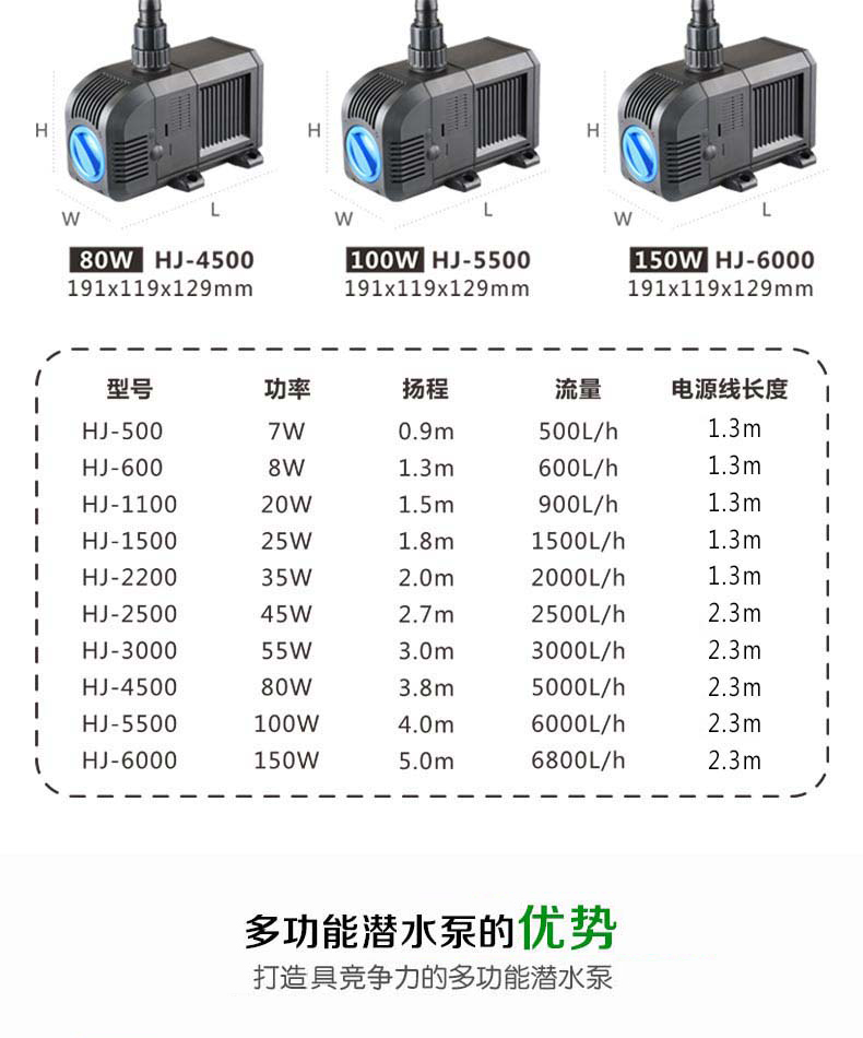 森森潜水泵鱼缸水泵迷你微型抽水泵小型循环过滤泵多功能节能过滤器