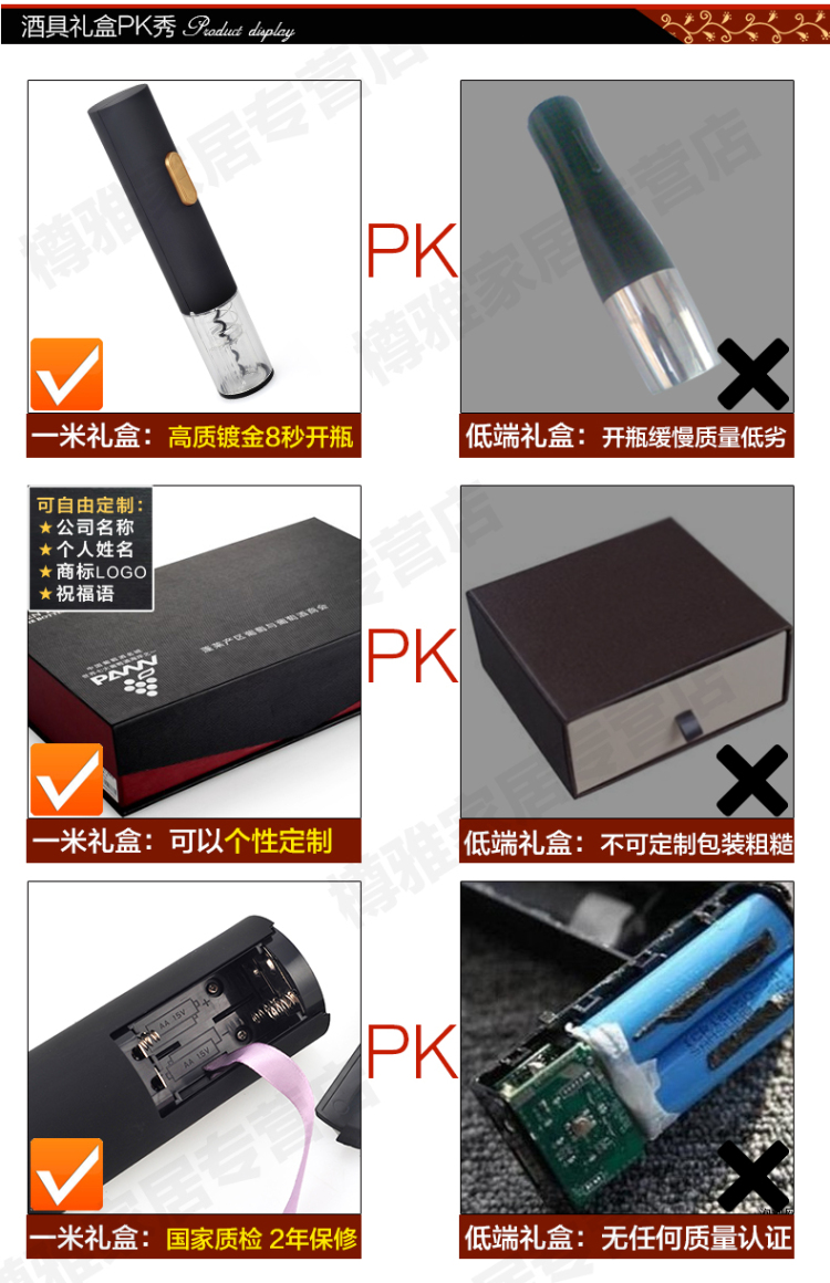 一米葡萄酒快速醒酒器电动红酒开瓶器酒塞酒温表酒具5五件套装 咖啡色礼盒