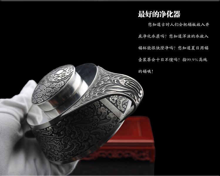 国家大师赖庆国-高纯锡器茶壶整套茶具礼品套装-高档春节送礼品领导-祥瑞