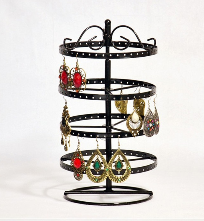 羽帛 模特首饰架模特形旋转金色耳环挂墙项链整理小公主架子首饰架