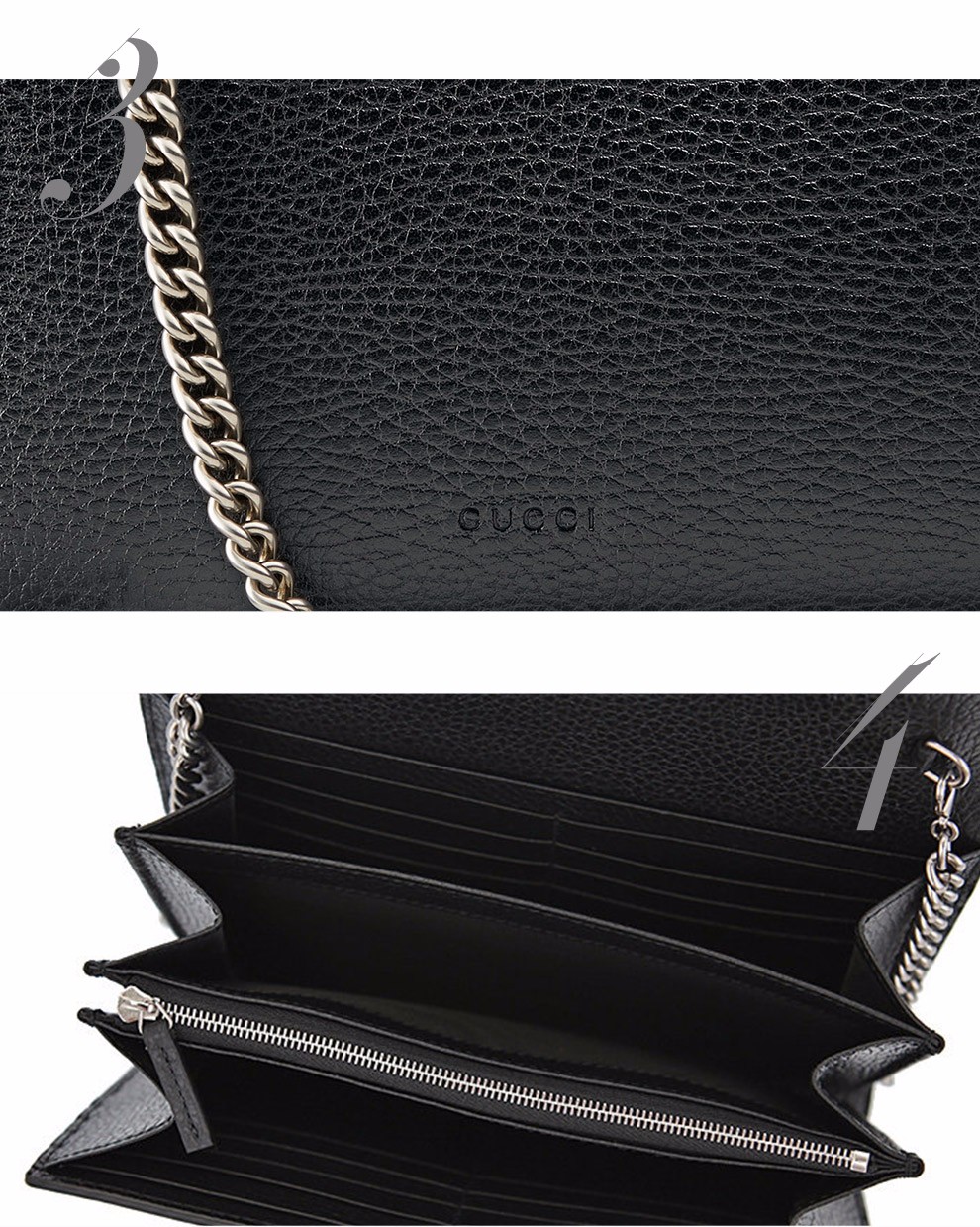 gucci/古驰女包 gucci黑色链条皮质酒神单肩斜挎包包 401231 caogn