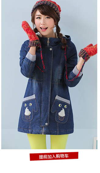 少女装加绒加厚棉服2017冬装新款女高中学生