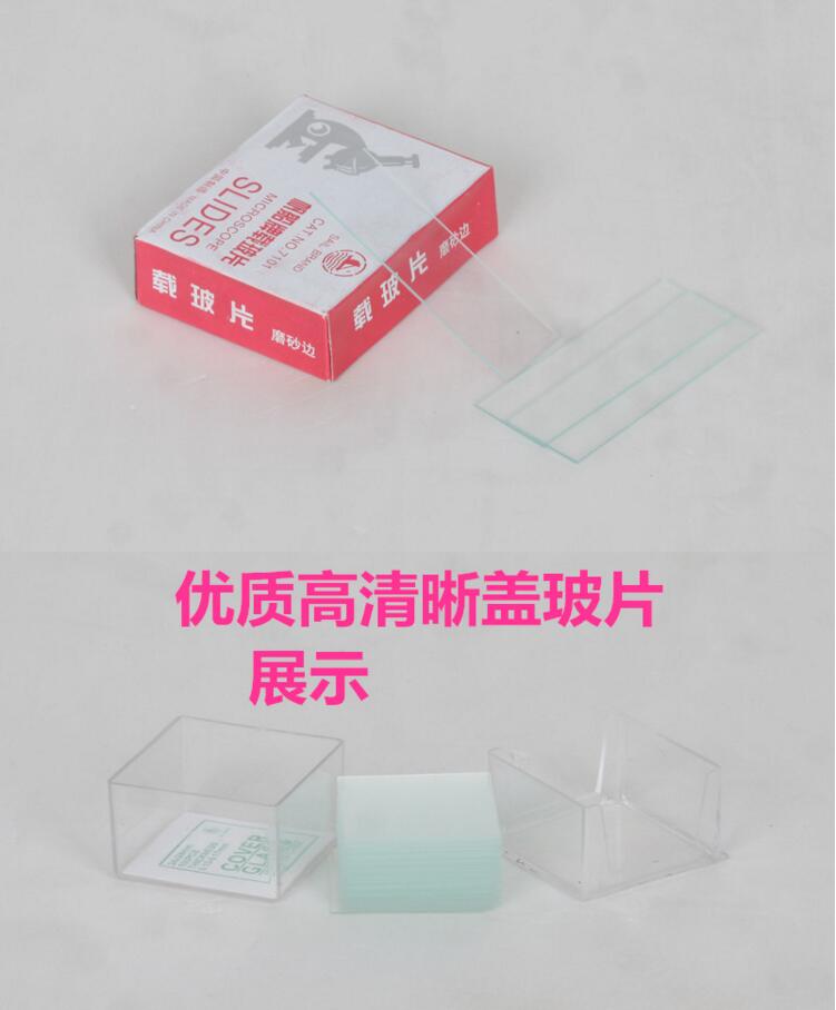 显微镜用帆船牌抛光边载玻片生物标本制作盖玻片100片载玻片50片