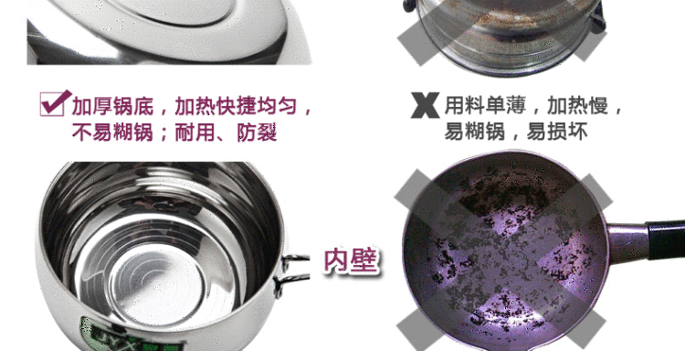 家兴不锈钢奶锅 单柄韩式泡面不粘锅玻璃可视盖小汤锅 煮锅 煮鸡蛋锅 电磁炉通用德国迷你锅具 18cm单柄明珠奶锅.