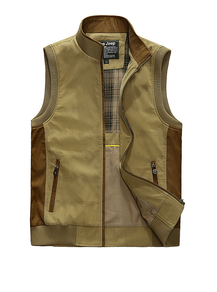 吉普盾马甲男士休闲外套6818 卡其色 xxxl