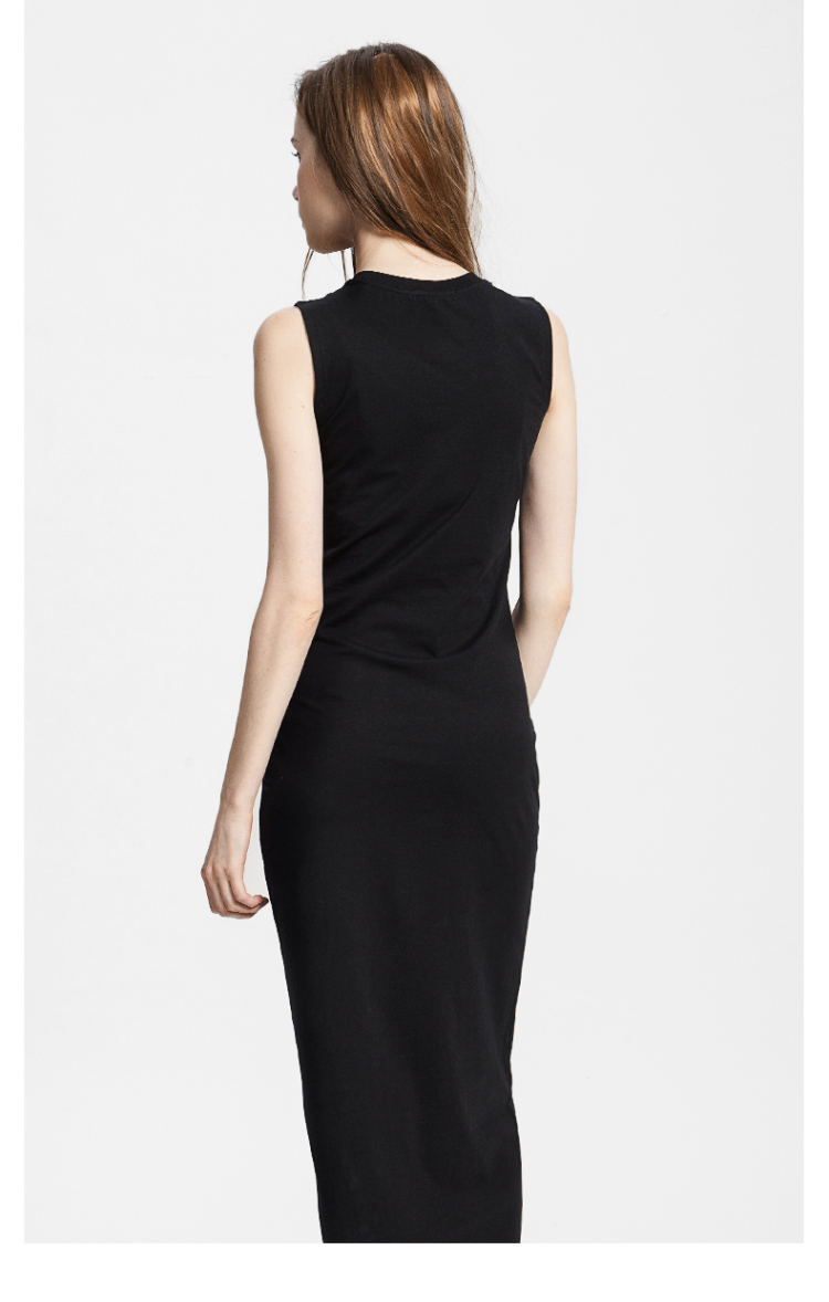 以纯线上品牌a21 2015夏装新品女装修身圆领无袖印花连衣裙4522373000