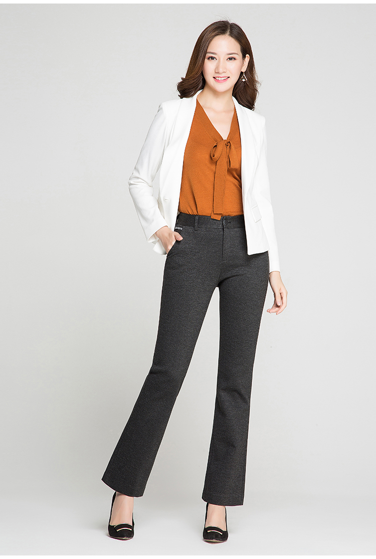 【梦舒雅喇叭裤】梦舒雅女裤韩版微喇裤长裤子针织四面弹休闲裤女