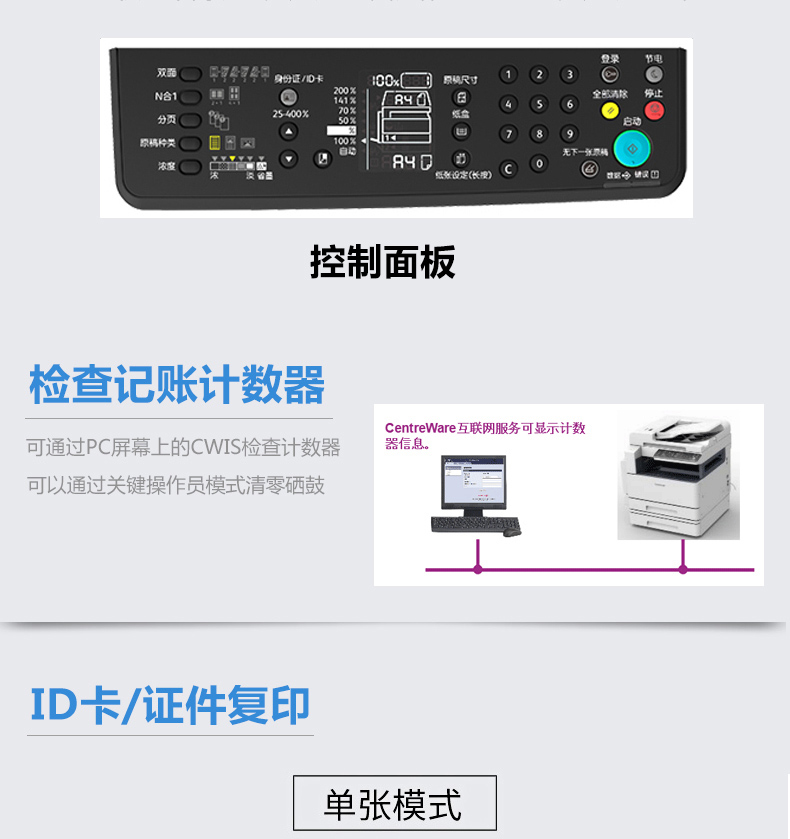 富士施乐2110N 黑白复印机控制面板 富士施乐2110N 黑白复印机控制面板