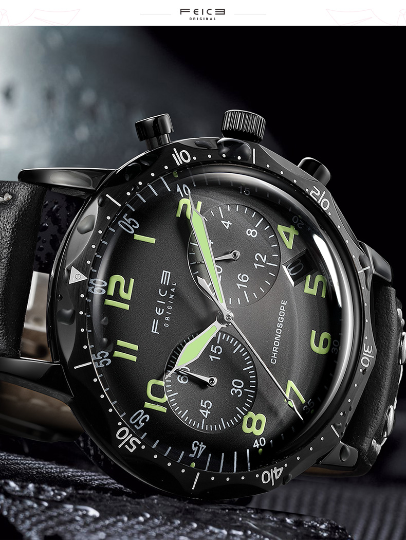 飞克手表男士石英电子手表非机械表男学生运动时尚简约夜光防水商务