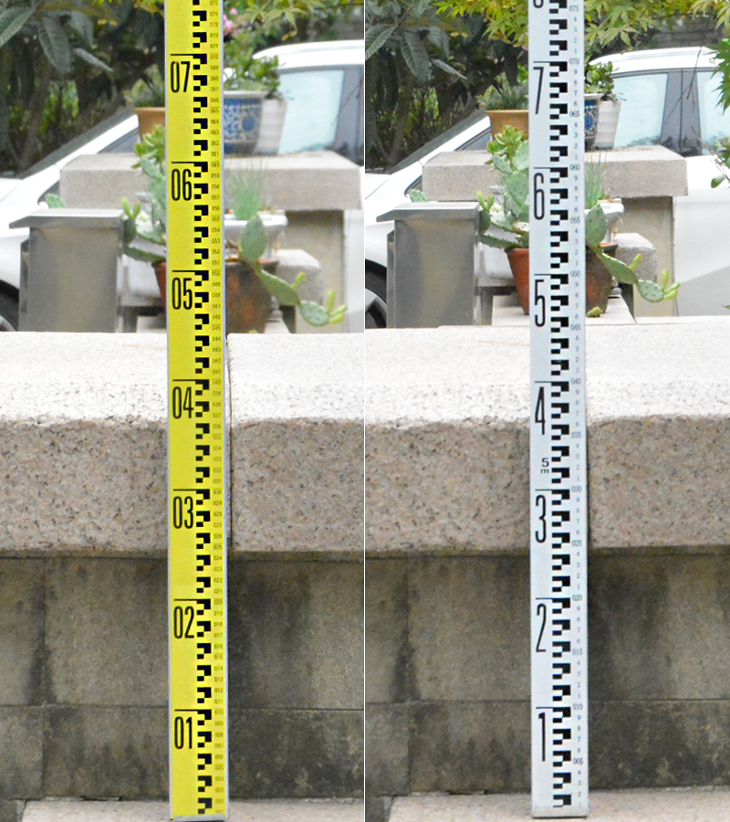 良测5米铝合金塔尺圆形卡扣标尺5米标杆加厚款水准仪经纬仪配合塔尺5