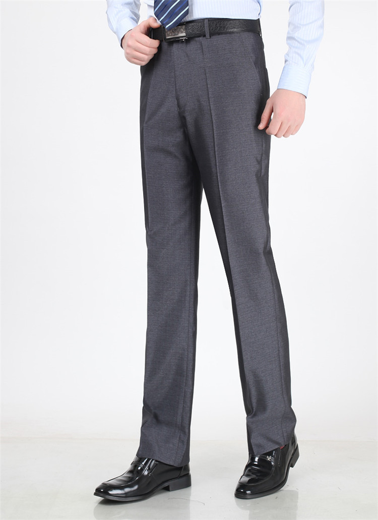 金栗鼠春夏新款男士西裤 中年男士商务休闲西服裤男士无褶西裤中灰 中