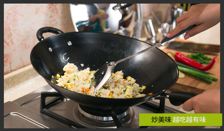 
                                        美思工房（Metier）炒锅精铁锅圆底尖底物理不粘锅炒菜锅燃气灶32cm36c 36cm                