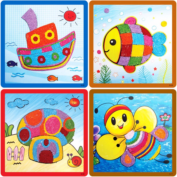 30米彩色纸绳粘贴画手工diy材料编织幼儿园儿童创意美劳区域课程 纸绳