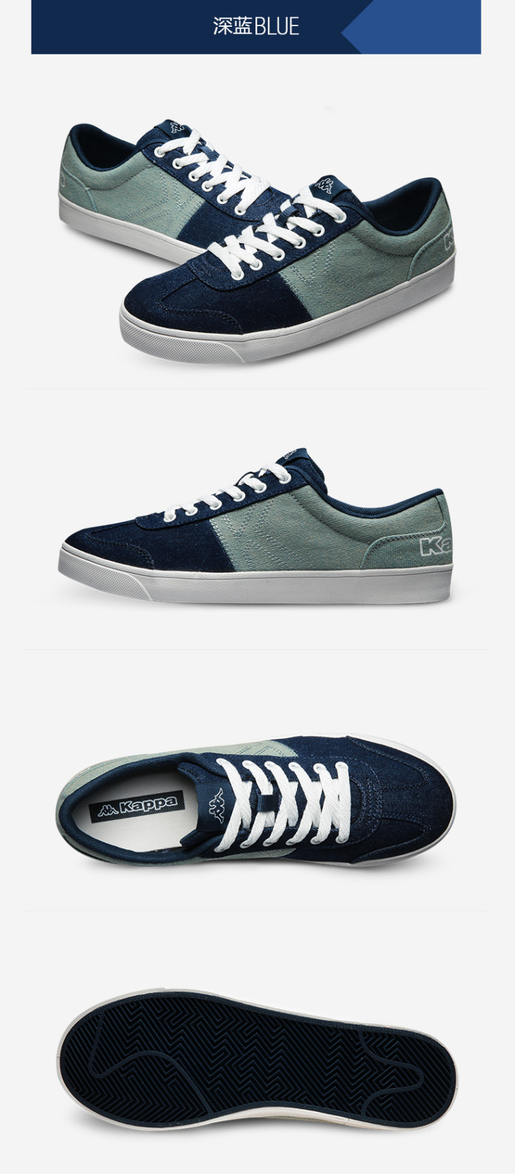 kappa卡帕背靠背 惠 运动休闲男板鞋男运动鞋 k0415cc01 蓝色-803 43