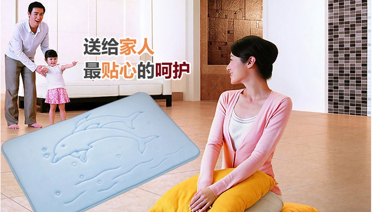 
                                        瑞邦（Rui.B）进门垫吸水地垫 浴室防滑脚垫 卡通海豚厨房卫生间地垫 咖啡自行车 50*80cm                