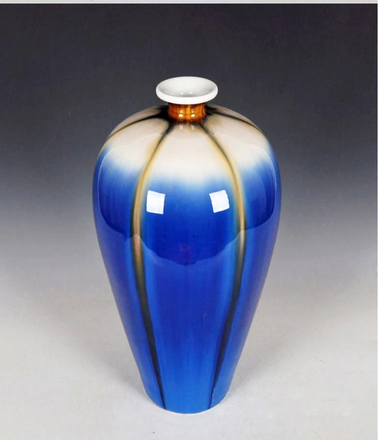 地中海欧式现代简约创意蓝色陶瓷花瓶摆件家居装饰品客厅摆件花瓶