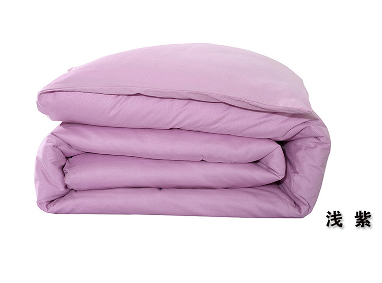 莱子家纺 全棉素色纯色被套 单双人床加大全棉被罩单件 浅紫色 200*