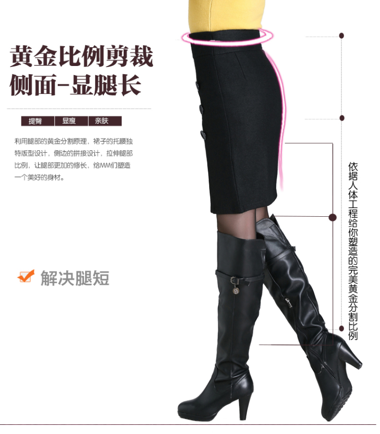 2015秋冬新品韩范毛呢半身裙秋冬新款毛呢短裙中裙中长包臀半裙包裙一步裙冬裙 黑色 19 2尺5