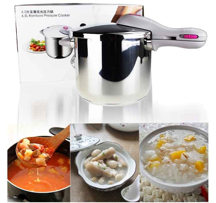 特百惠Tupperware厨具压力锅至尊精钢6.5L炫光高压锅安全锅焖 炖 高压锅