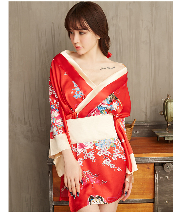 久慕雅黛日式和服日本性感浴袍套装含腰带角色扮演睡袍诱惑情趣内衣女