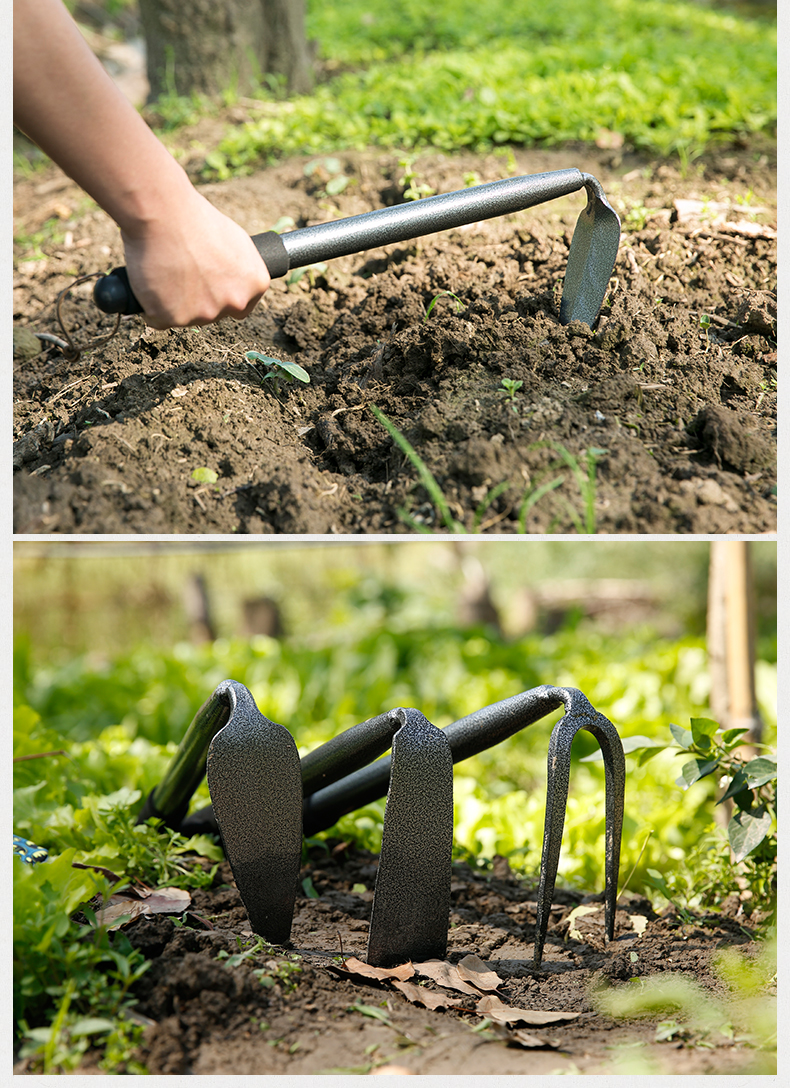 沃施(worth) 小锄头园艺工具花园手工具锻打 二齿锄 燕尾锄 鸭嘴锄