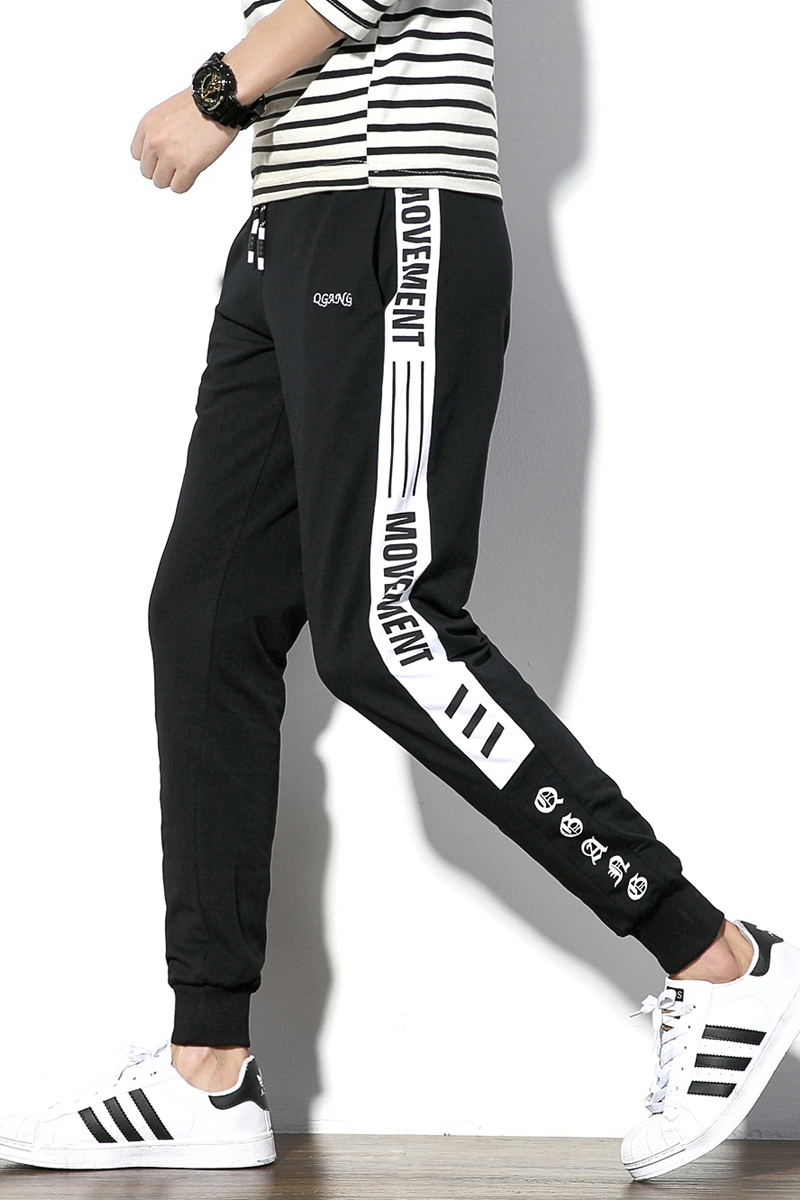 尊首新款卫裤男生韩版修身束脚裤学生运动裤男士大码休闲运动小脚裤