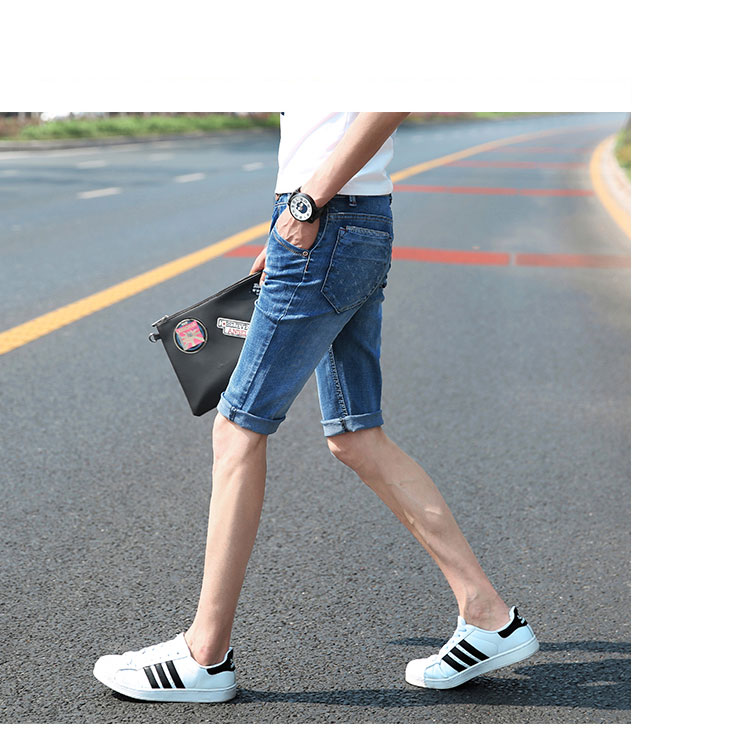 丹杰仕 2015年夏季新款休闲牛仔短裤男 牛仔短裤男 蓝色 36码2尺8