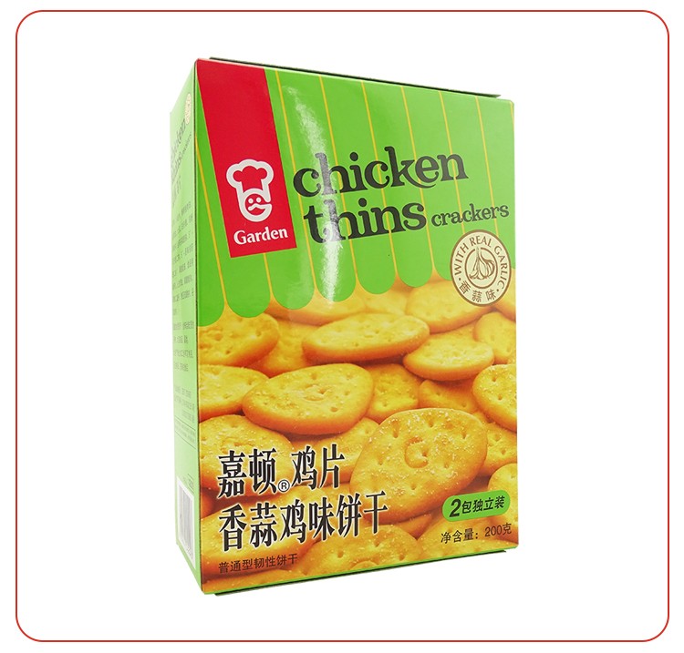 嘉顿鸡片鸡味饼干/香蒜鸡味饼干200g 涂层型装饰饼干 盒装新年年货
