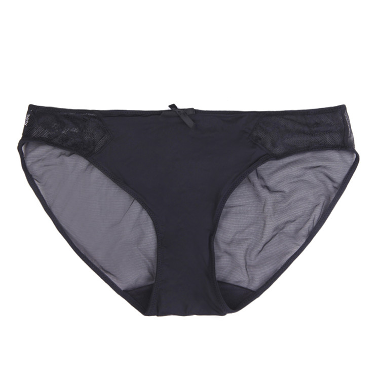 elle透视无痕低腰三角内裤1bl371 黑色900001 m