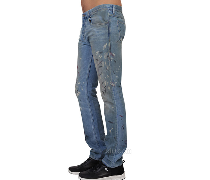 gucci 古驰 男士做旧印花牛仔裤375823 xd290 4007 蓝色 52