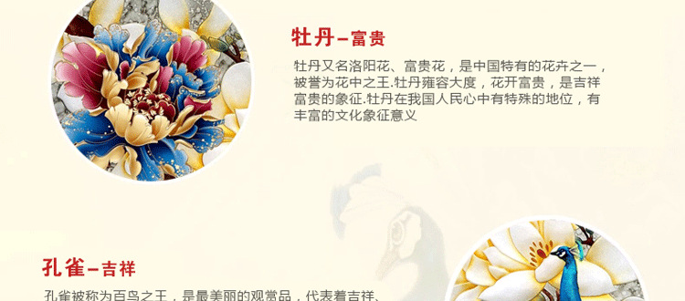 
                                        K-S新款客厅十字绣花开富贵孔雀玉兰花满绣 3股绣 丝线大版 满绣 绣布尺寸 195x70厘米                