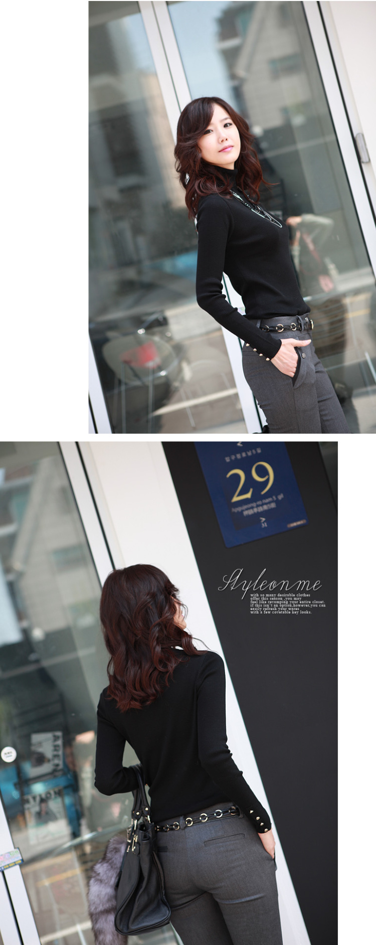 
                                        妍姿初庄  2016秋季新品韩版新款修身女士休闲西装裤长裤女 B787款灰色 M                