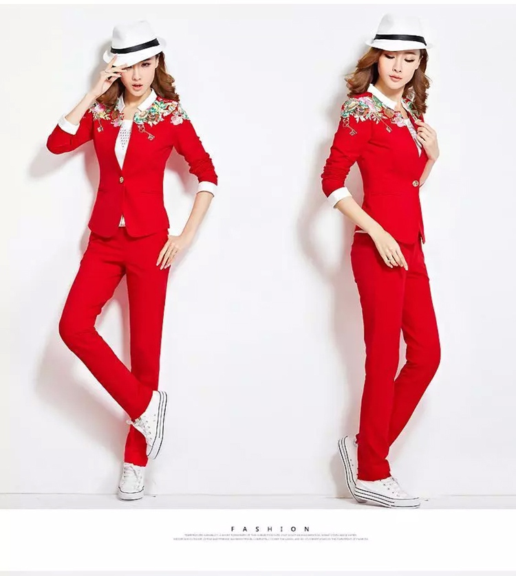 韩逸布舍春秋装运动装卫衣女休闲西装三件套运动服套装06N5bl 蓝色 L