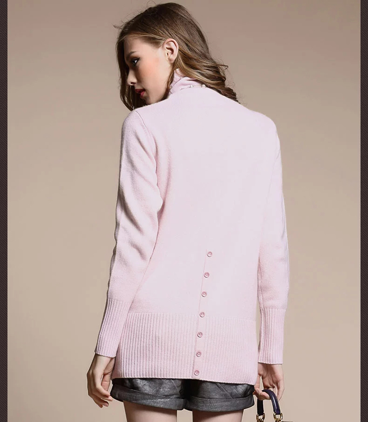 baykal/贝加尔羊绒衫女 纯羊绒高领套头修身打底衫 纯色羊绒衫12501